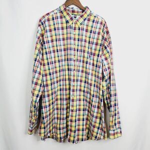 Ralph Lauren Mens Classic Fit Plaid Long Sleeve Button Down Shirt Size 3XLT
